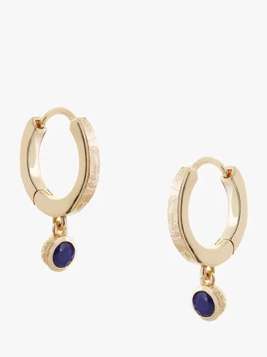 Tutti & Co September Birthstone Hoop Earrings, Lapis - Gold - Female
