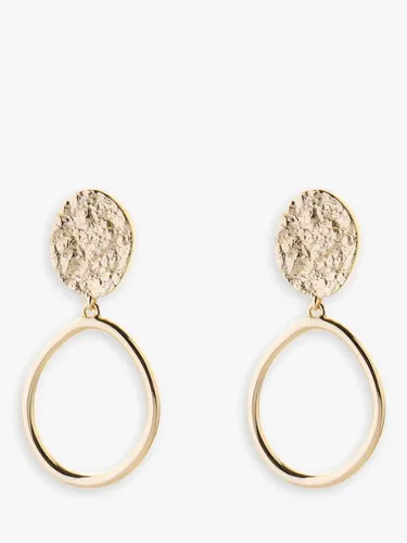 Tutti & Co Textured Oval Drop Earrings, Gold - Gold - Female