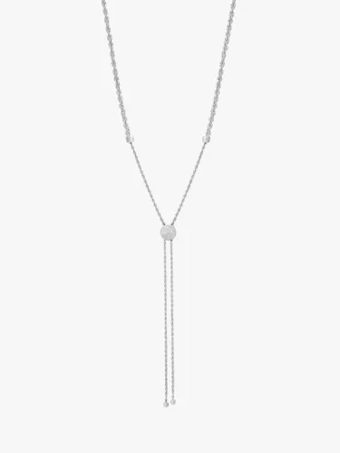 Tutti & Co Twisted Rope Slider Necklace - Silver - Female