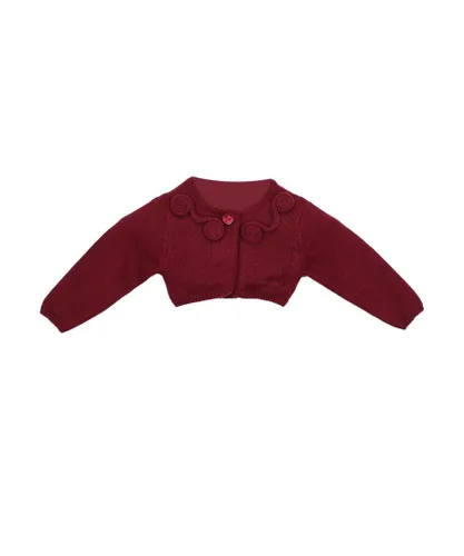 Tutto Piccolo Girls Girl's tricot knit jacket 6622W14 - Burgundy