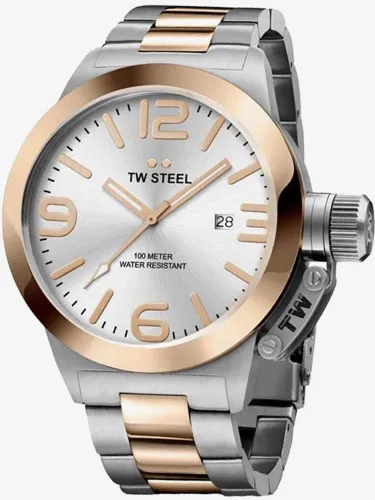 TW Steel Mens Canteen Two Tone Bracelet Watch TWCB121