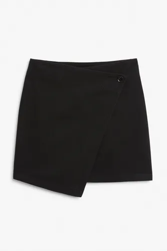 Twill wrap mini skirt - Black