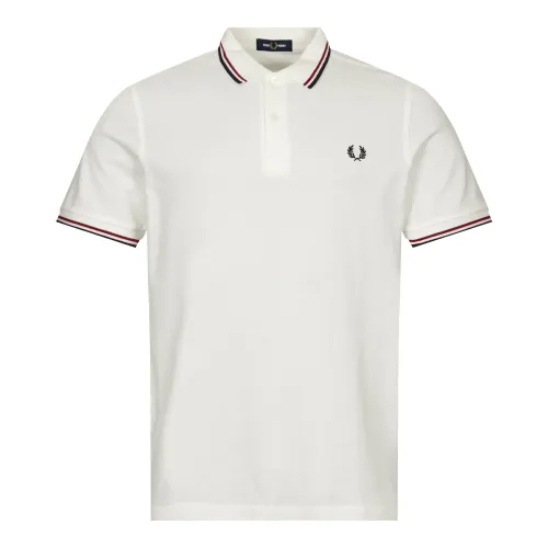 Twin Tipped Polo Shirt - Snow White / Red / Navy