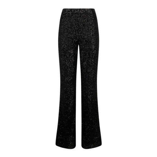 Twinset , Black Sequin Flare Pants Night of Light ,Black female, Sizes:
