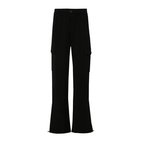 Twinset , Cargo Trousers with Elastic Waist ,Black female, Sizes: