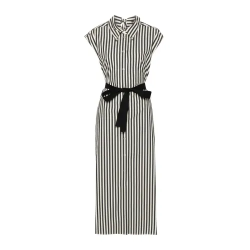 Twinset , Chic Striped Long Chemisier ,Black female, Sizes: