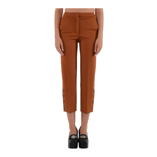 Twinset , Cropped Pants in Stretch Jersey ,Brown female, Sizes: