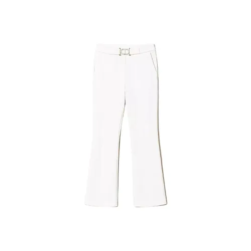 Twinset , Flare Trousers in Stretch Milano Point ,White female, Sizes: