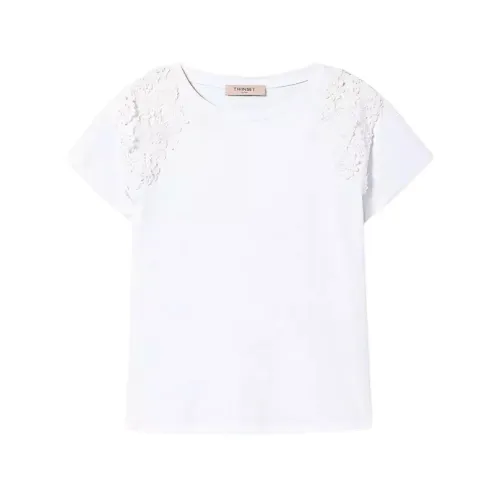 Twinset , Floral Patch T-Shirt ,White female, Sizes:
