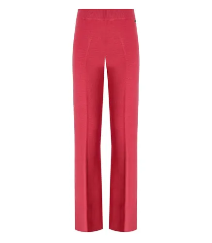 TWINSET HOLLY BERRY KNITTED WIDE LEG TROUSERS