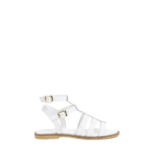 Twinset , Leather Studded Sandals ,White female, Sizes: