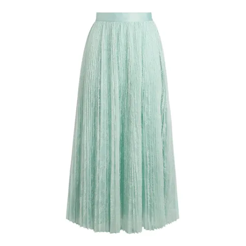 Twinset , Long Lace Pleated Skirt in Agave ,Green female, Sizes:
