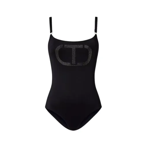 Twinset , One-piece Swimsuit with Oval T Graphic ,Black female, Sizes: