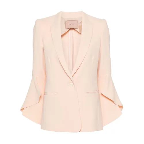 Twinset , Pink Crepe Twin-set Jacket ,Pink female, Sizes:
