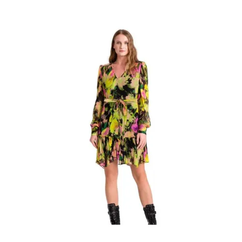 Twinset , Short Dress Flowers - 44 ,Multicolor female, Sizes: