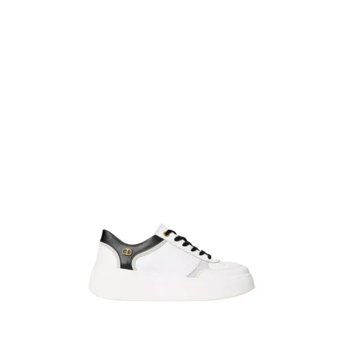 Twinset , Sneakers Platform in Leather Art. 232Tcp090 ,White female, Sizes: