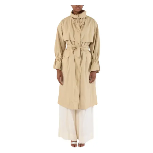 Twinset , Trench Coats ,Beige female, Sizes: