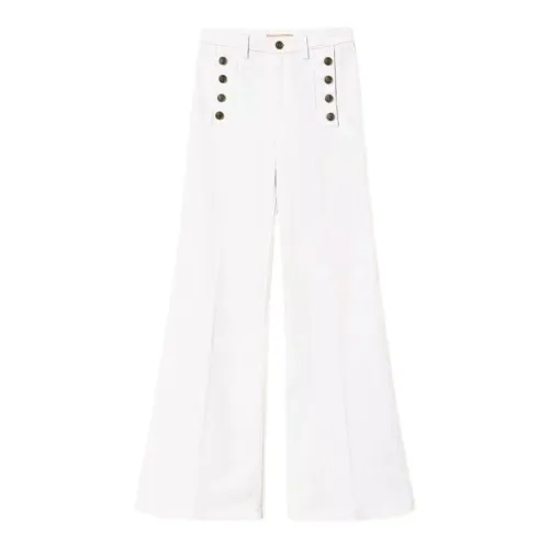 Twinset , White Flare Cotton Stretch Jeans ,White female, Sizes: