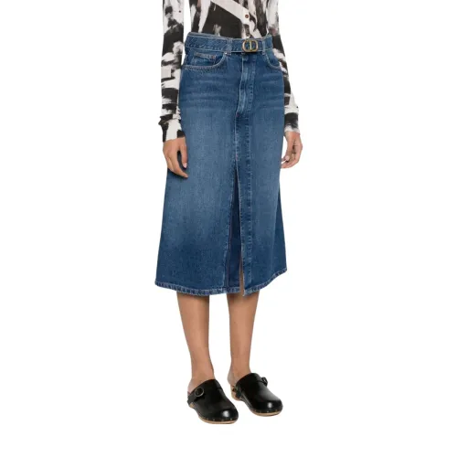 Twinset , Womens Clothing Skirts Blue Ss24 ,Blue female, Sizes: