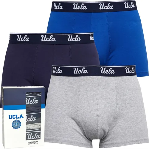 UCLA Mens Three Pack Trunks Peacoat/Light Grey Marl/Nautical Blue