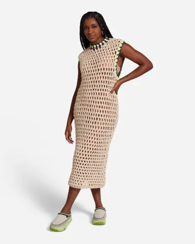 UGG® Angelita Maxi Crochet Dress for Women in Chateau, Size L/XL, Cotton Blend