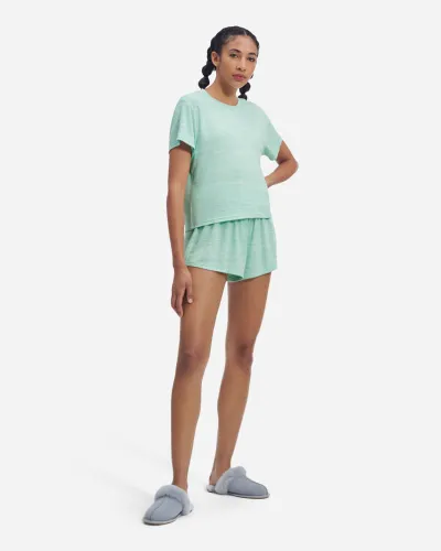 UGG® Aniyah Top & Short Set for Women in Clear Green Multi Heather