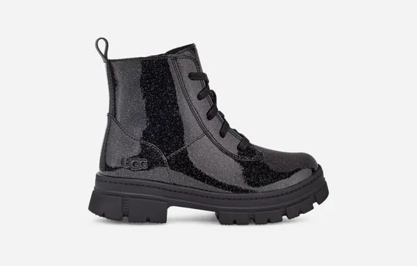 UGG® Ashton Lace Up Glitter Boot in Glitter Black