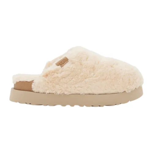 UGG , Beige Flat Shoes with Faux Fur Detail ,Beige female, Sizes: