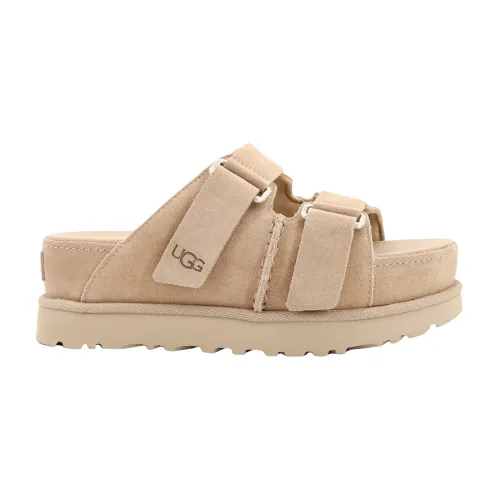 UGG , Beige Suede Sandals with Adjustable Strap ,Beige female, Sizes:
