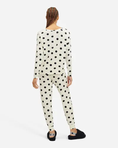 UGG® Birgit Print Pyjama Set for Women in White/Black Dot