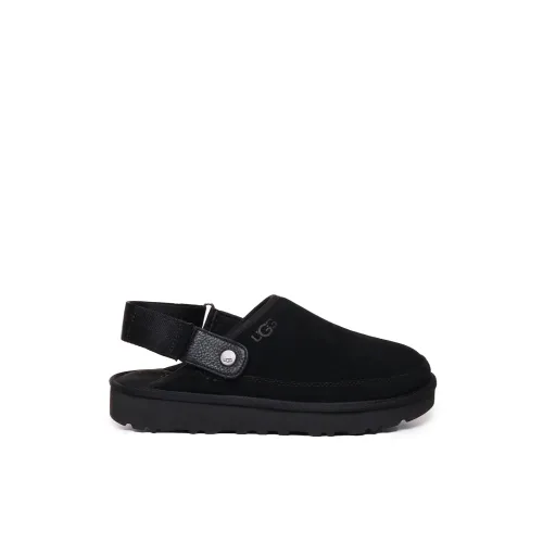 UGG , Black Calfskin Suede Sandals ,Black male, Sizes: