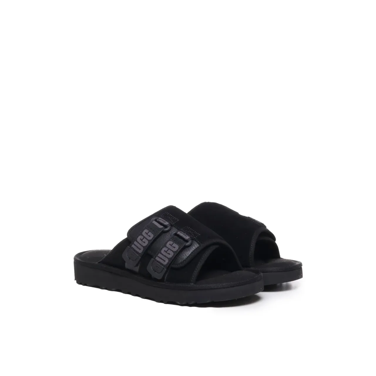 UGG , Black Rubber Strap Sandals ,Black male, Sizes:
