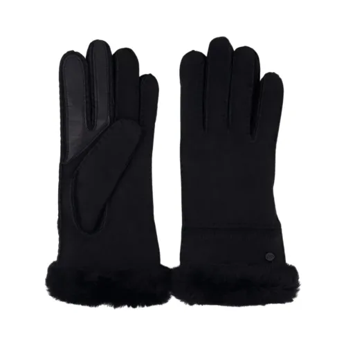 UGG , Black Sheepskin Gloves - Classic Style ,Black female, Sizes: