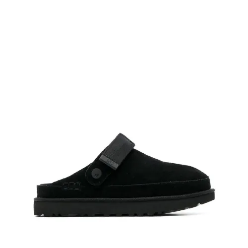 UGG , Black Suede Sandals with Adjustable Strap ,Black female, Sizes: