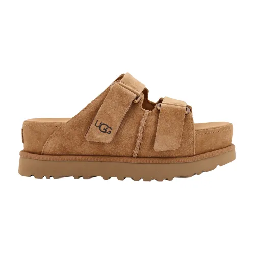 UGG , Brown Suede Sandals with Adjustable Strap ,Brown female, Sizes: