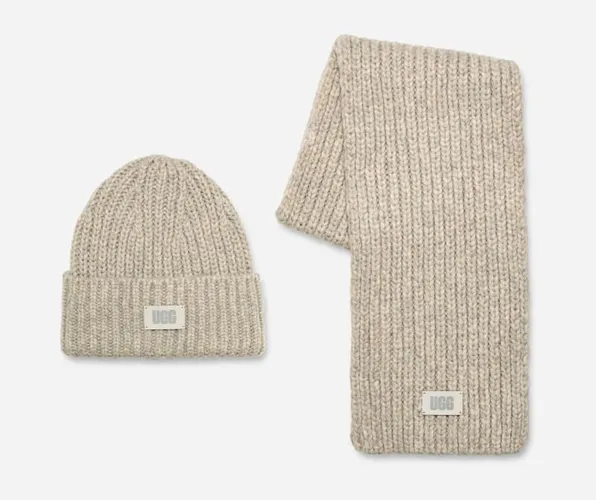 UGG® Chunky Knit Set in Grey