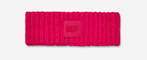 UGG® Chunky Ribbed Headband in Cerise, Size OS