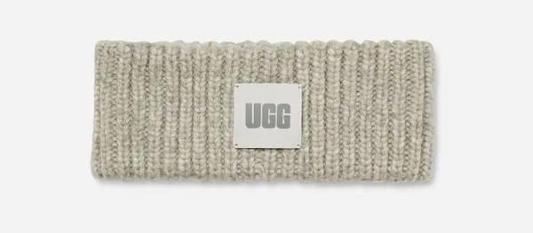UGG® Chunky Ribbed Headband in Grey, Size OS