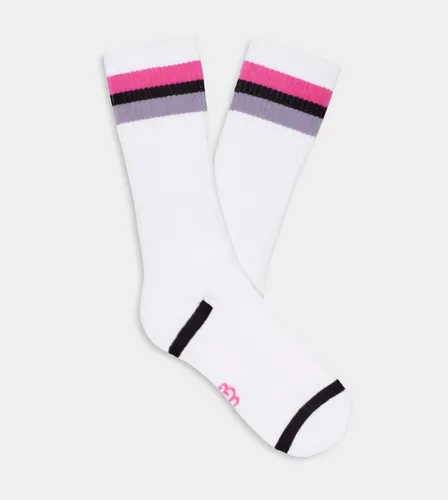 UGG® Clare Three Stripe Crew Sock for Women in Rock Rose Multi, Cotton Blend