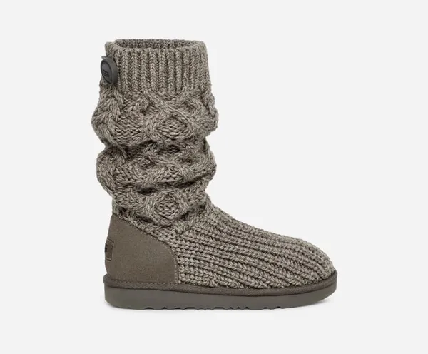UGG® Classic Cardi Cabled Knit Boot in Grey