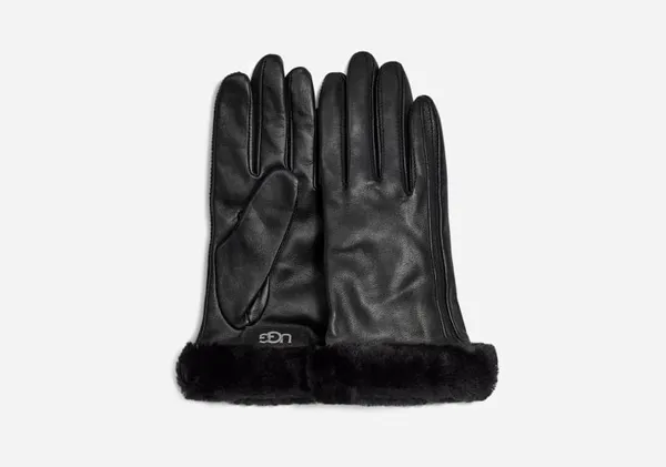 UGG® Classic Leather Shorty Tech Glove in Black