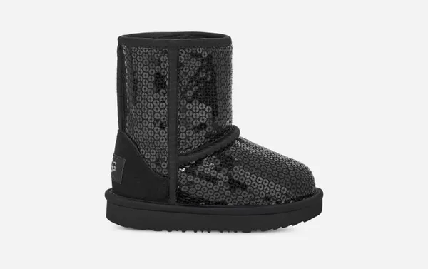 UGG® Classic Short Chunky Sequin Boot for Kids in Black