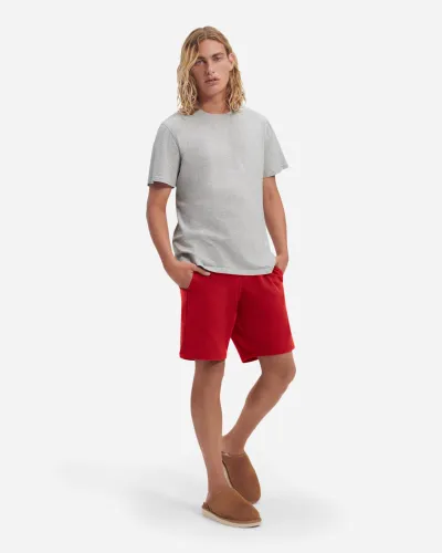 UGG® Darian Pyjama Set for Men in Grey Heather/Samba Red