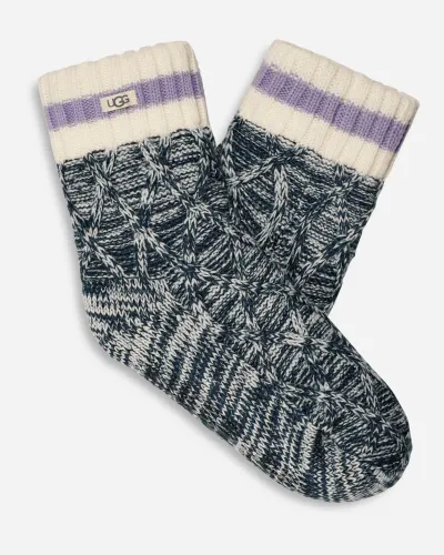 UGG® Deedee Fleece Lined Quarter Sock in Midnight/Wild Indigo