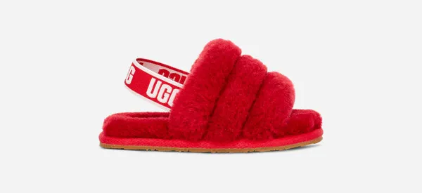 UGG® Fluff Yeah Slide Open Toe for Kids in Red