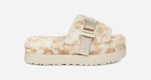 UGG® Fluffita Panther Print Slide for Women in White