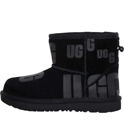 UGG Girls Classic Mini Scatter Graphic Classic Boots Black