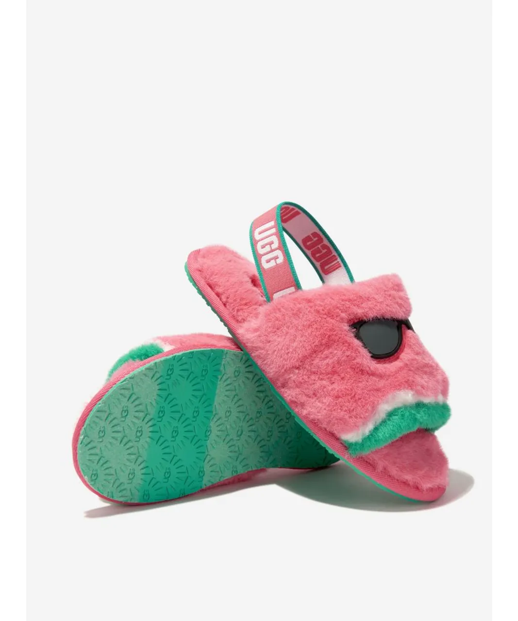 UGG Girls Fluff Yeah Watermelon Stuffie Slippers in Pink