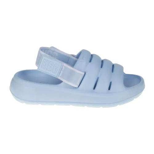 UGG , Light Blue Rubber Slipper with Velcro Closure ,Blue female, Sizes: