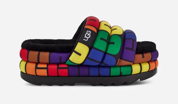 UGG® Puft Pride Slide for Everyone in Rainbow Logo